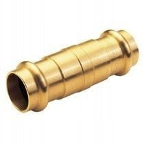 Fiting rrëshqitës double femër për tuba bakri Ø18mm, për ujësjellës e ngrohje, bronz