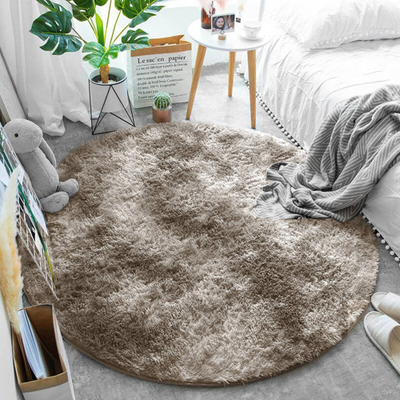 Tapet rrumbullak Strado Round Rug Ombre, 300x300 cm, shaggy 3.5 cm, Camel bej