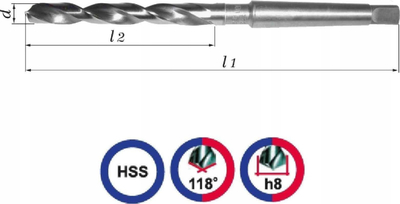 Spiral metalike Baildon NWKc, 30mm, bisht Morse MK3, HSS