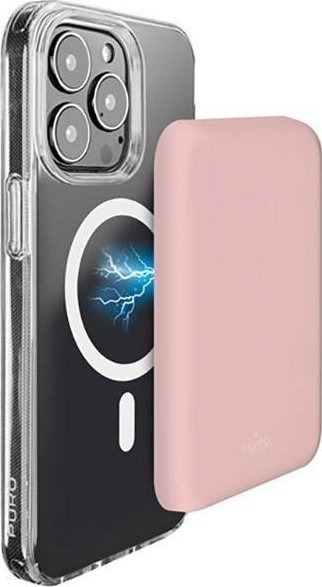 Powerbank Puro MagSafe, 4000mAh, 1x USB-C, rozë