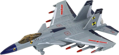 Avion lodër LEAN Toys Fighter Jet, me avull, me zëra e drita, shumëngjyrësh