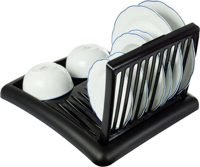 Tharëse enësh Vilde Dish Rack, 45x39x26cm, plastike, e zezë