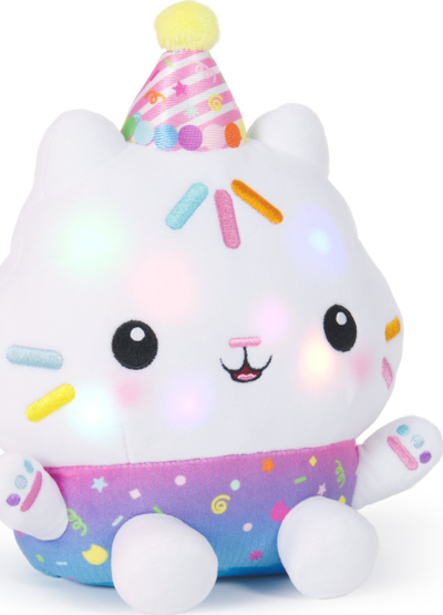 Lodër pelushi që flet Gabby's Dollhouse Cakey Cat Celebrations Sprinkle Party, 25 cm, me tinguj, me ngjyra