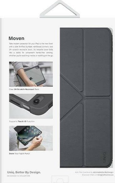 Kopertinë UNIQ Moven për iPad 10.9" 2022, ShockArmor, me qëndrim, gri
