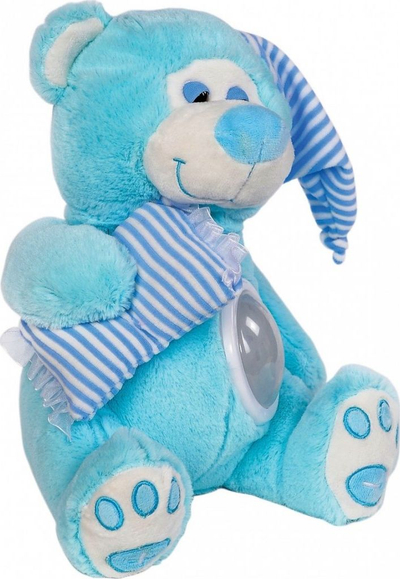 Arush gjumi pelushi Madej Blue Sleepy, 30 cm, me projektor dhe ninulla, blu