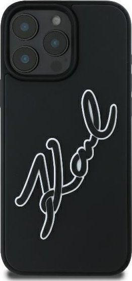 Kapak telefoni Karl Lagerfeld KLHCP16L3DRKSDLK, për iPhone 16 Pro 6.3", hardcase 3D, i zi