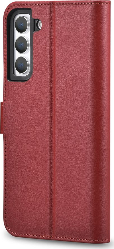 Mbulesë portofol iCarer Haitang, për Samsung Galaxy S22 Plus, lëkurë, e kuqe
