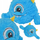 Top lodër XQMax Emoji, diametër 23 cm, me doreza, blu