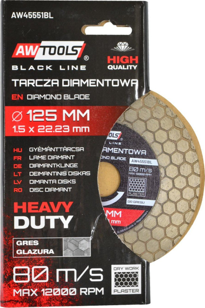 Disk prerës diamanti Honeycomb Diamond Blade 125mm, 1.5mm, 22.2mm
