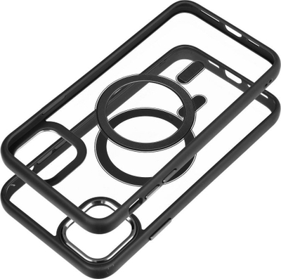 Kapak mbrojtës Color Edge Mag për iPhone 11 Pro Max, MagSafe, i zi transparent