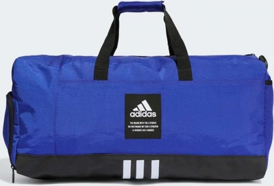 Çantë sporti Adidas 4Athlts Medium Duffel, 39L, najlon poliestër, blu me të zezë