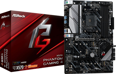 Pllakë amë ASRock, X570 PHANTOM, AMD X570, ATX, GAMING 4