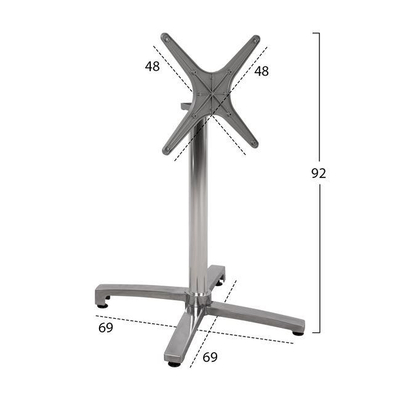 Bazë alumini Palosëse 69x69x73-92cm Me Kryq 48x48cm (HM459.03)