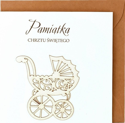 Kartolinë urimi Naem Card Holy Baptism, për pagëzim, me tekst urimi
