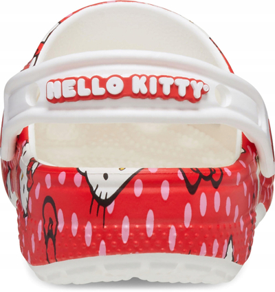 Sandale për fëmijë Crocs Classic Hello Kitty Red Clog K Jr 210576-90H, sintetike, me rrip të pasmë, të kuqe