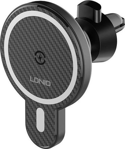 Mbajtës telefoni për makinë LDNIO MA20, karikues wireless 15W, magnetik, i zi