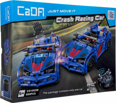 Lodër konstruktive Eachine Cada Crash Racing Car C51052W, 585 pjesë, makinë me telekomandë, e kaltër