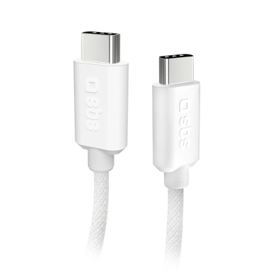 Kabllo USB-C SBS TECABLETISSUETCCG, USB-C në USB-C, 1.5 m, e bardhë