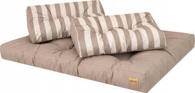 Jastëk për bankë paletesh Hobbygarden LEO Short Backrest, Ekolen, bezhë me vija