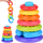 Lodër piramidë Jokomisiada Sensory Pyramid, unaza shumëngjyrëshe, për fëmijë