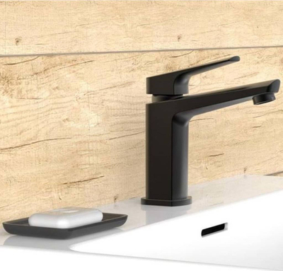 Rubinet lavamani SCHÜTTE RAVEN, montim në lavaman, mat, i zi