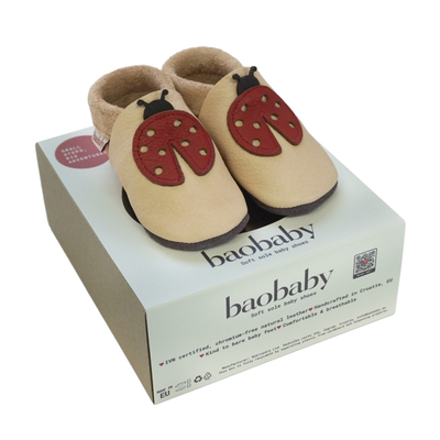 Këpucë bebe Baobaby Lady Mara, lëkurë e butë, masa M, bezhë