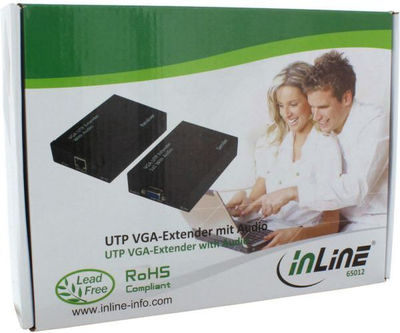 Zgjatësi sinjali InLine VGA + Audio përmes UTP/STP, deri në 300m (65012)