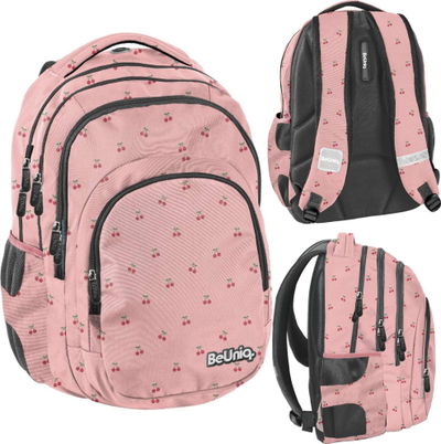 Çantë shpine Paso BeUniq Cherry, për goca e çuna, me ndarje laptopi, rozë me qershi