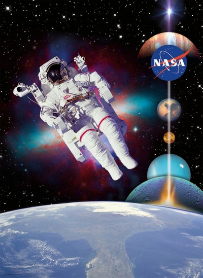 Puzzle Clementoni NASA Floating Astronaut, 500 copa, 49x36cm, me shumë ngjyra