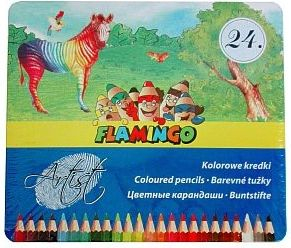Lapsa me ngjyra Flamingo Artistic, 24 copë, shumëngjyrëshe