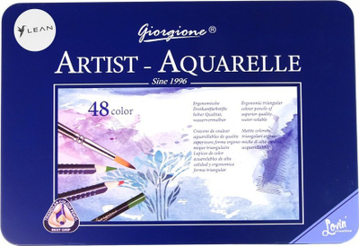 Set lapsash akuarele Leantoys Artist Aquarelle, 48 ngjyra, kuti metalike blu