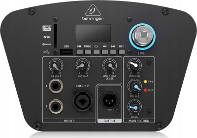 Altoparlant kolonë Behringer C210B, 160W, me bateri dhe Bluetooth, i zi