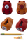 Mprehëse lapsash Capybara, për lapsa të hollë, plastike, kafe
