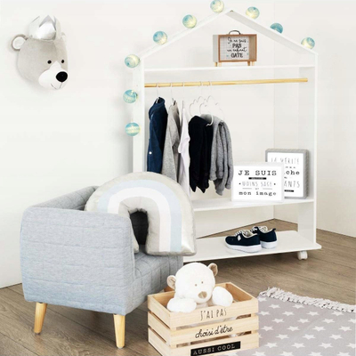 Dollap për kalamaj Atmosphera Wardrobe on Casters, 120cm, me rrota, dru