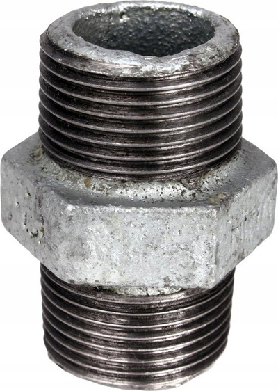 Nipël reduktues i galvanizuar 5/4"x3/4", çelik, ngjyrë argjendtë