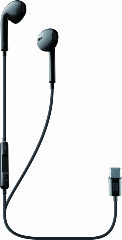 Dëgjuese me tel Cellularline Earphones, me mikrofon, të zeza