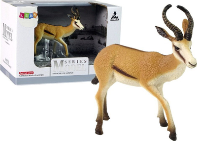 Figurinë lodër LeanToys Antelope Animals of the World, plastike, për kalamaj 3+, kafe