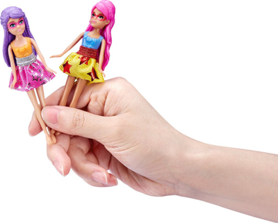 Kukull ZURU Sparkle Girlz Mini Pop, në paketim si kornet akulloreje, me flokë dhe fustan shumëngjyrësh