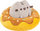 Figurinë Pusheen në donut me çokollatë, dekor, shumëngjyrësh