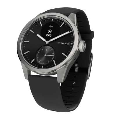 Ora e zgjuar hibride Withings ScanWatch 2, 42mm, ECG, matje temperature, e zezë