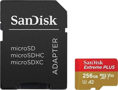 Kartë memorie SanDisk Extreme PLUS, 256GB, MicroSDXC Class 10