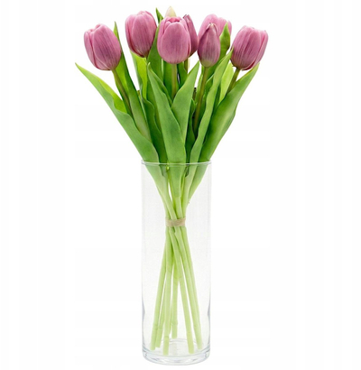 Buqetë lulesh artificiale Saska Garden Tulips, 7 copa, 31cm, lejla e çelët