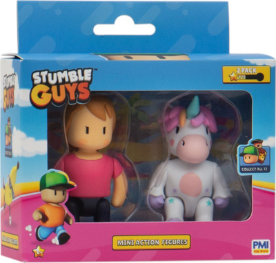 Figurina loje Stumble Guys Mini, set 2 copë Ms. Stumble dhe Sprinkles, shumëngjyrëshe
