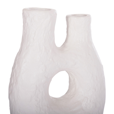 Vazo dekorative tavoline NAMENTIS HM4665.02L, terrakotë, 27×13.5×37 cm, e bardhë