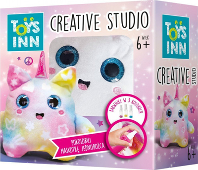 Set kreativ Stnux Color + Paint for DIY Unicorn, lodër 15 x 14 cm, 3 bojëra spraj, shumëngjyrësh