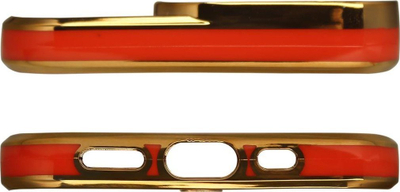 Mbrojtëse telefoni Hurtel Fashion Case për iPhone 12, xhel, kornizë ari, e kuqe
