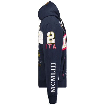 Bluzë me kapuç Geographical Norway Filio 100 M, me zinxhir, navy