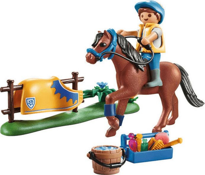 Set figurina lodër PLAYMOBIL Welsh Pony Country 70523, 25 copë, për kalamaj 4-10 vjeç, shumëngjyrësh