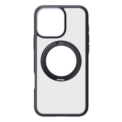 Mbrojtëse telefoni Torras Rigid Durable për iPhone 16 Pro Max, paketë 2 copë, MagSafe, transparente me kornizë të zezë