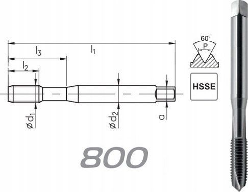 Tap filetimi Karnasch UNC 5/16-18 DIN 371B HSSE 800